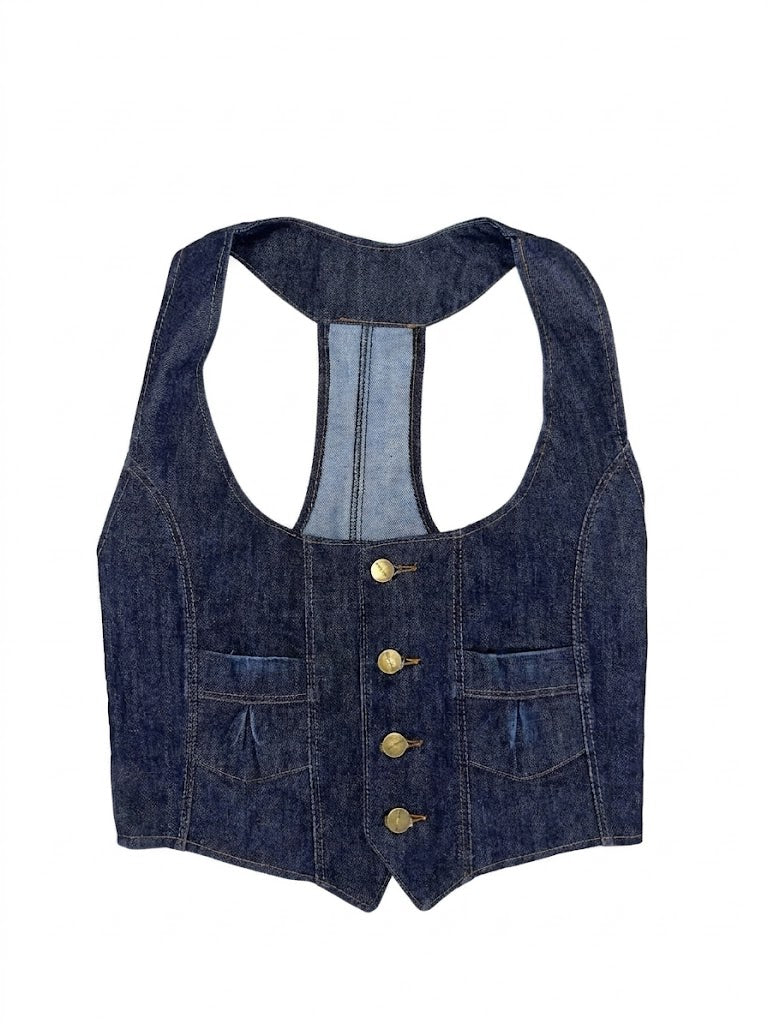 Sleeve-Less Jeans Jacket