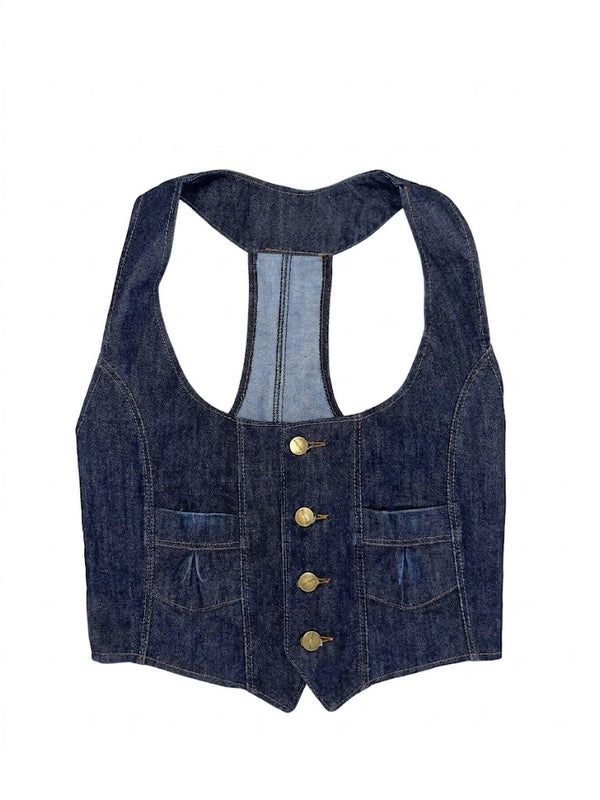 Sleeve-Less Jeans Jacket